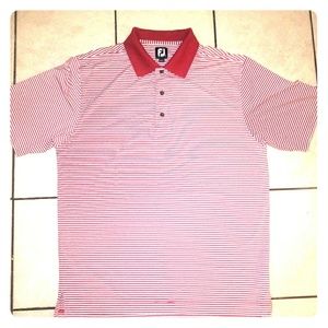 Footjoy Golf Athlete Drypro Red Stripe Polo Shirt